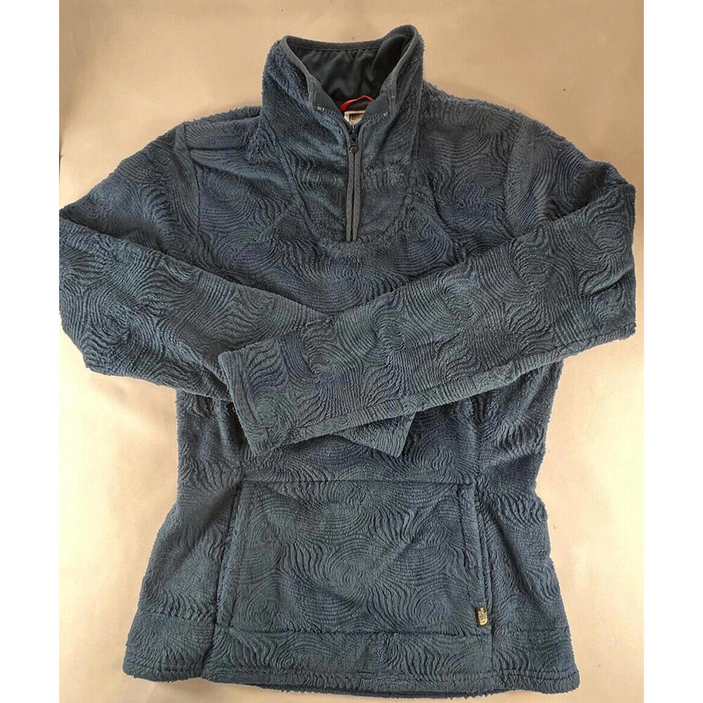 The North Face Womens Blue Fleece Swirl Pattern 1/4 Zip Size Small